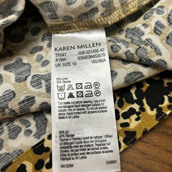 BNWT KAREN MILLEN Linen Animal Print Top - Picture 6 of 9